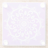 Lavender Mandala Glasuntersetzer (Rückseite)