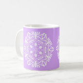 Lavender Mandala Kaffeetasse (Vorderseite Links)