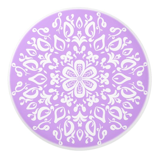 Lavender Mandala Keramikknauf (Vorderseite)