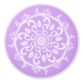Lavender Mandala Keramikknauf (Vorderseite)