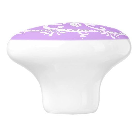 Lavender Mandala Keramikknauf (Seitenansicht)