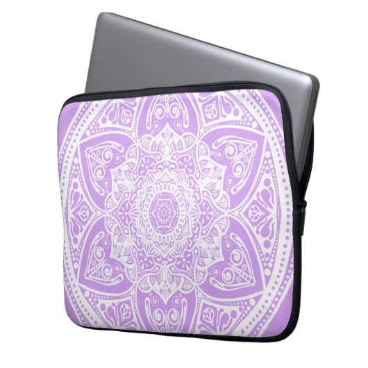 Lavender Mandala Laptopschutzhülle (Vorderseite Links)