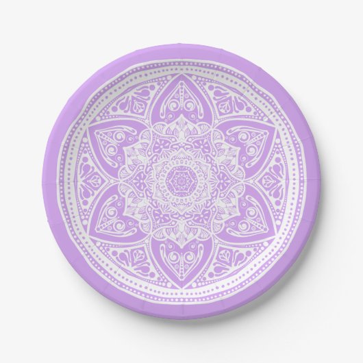 Lavender Mandala Pappteller (Vorderseite)