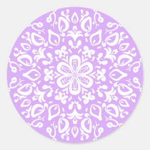 Lavender Mandala Runder Aufkleber