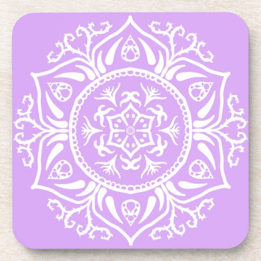 Lavender Mandala Untersetzer (Vorderseite)