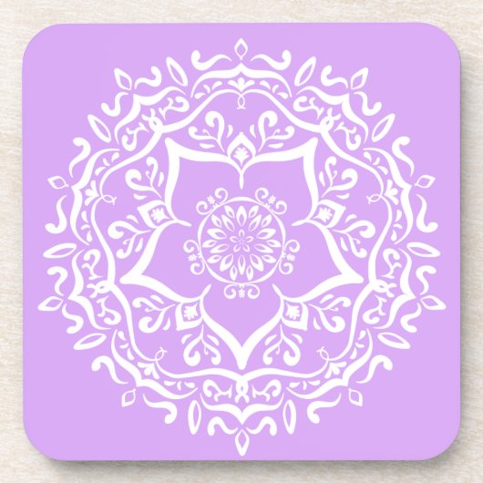 Lavender Mandala Untersetzer (Vorderseite)
