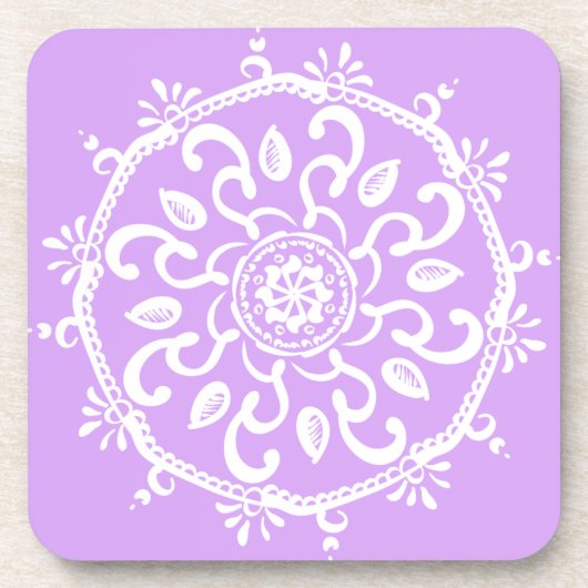 Lavender Mandala Untersetzer (Vorderseite)