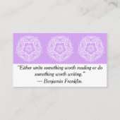 Lavender Mandala Visitenkarte (Rückseite)