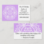 Lavender Mandala Visitenkarte (Vorne/Hinten)