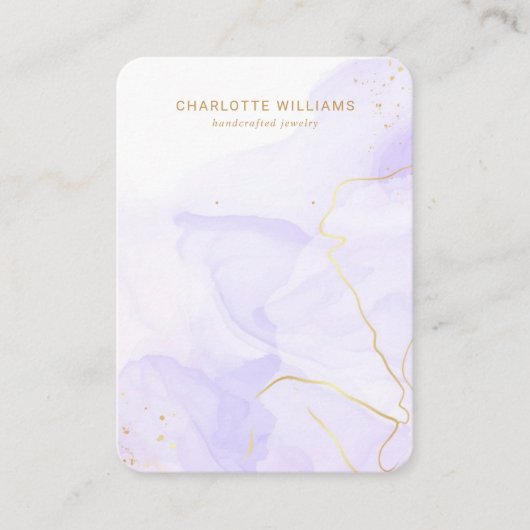 Lavender Marble Custom Jewelry Holder Card Visitenkarte (Vorderseite)