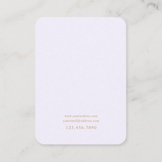 Lavender Marble Custom Jewelry Holder Card Visitenkarte (Rückseite)