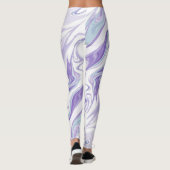 Lavender Marble Dream Leggings - Abstrakt Fluid Ar (Rückseite)