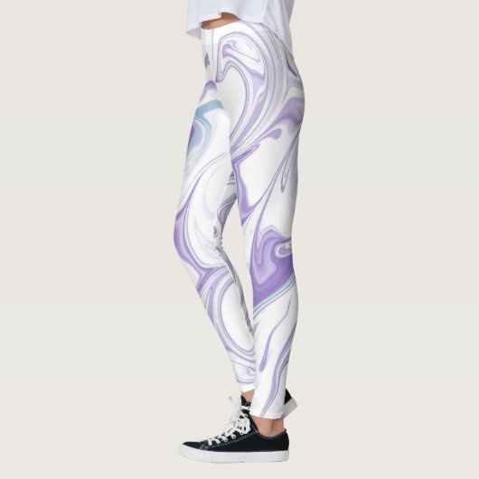 Lavender Marble Dream Leggings - Abstrakt Fluid Ar (Links)