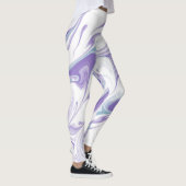 Lavender Marble Dream Leggings - Abstrakt Fluid Ar (Rechts)