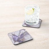 Lavender Marble Splash Getränkeuntersetzer (Rechte Seite)