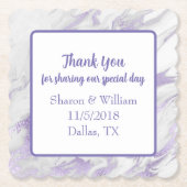 Lavender Marbled Gastgeschenk Hochzeit Untersetzer (Vorderseite)