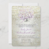 Lavender Märchenleuchten und Stars Hochzeit Einladung (Vorderseite)