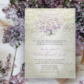 Lavender Märchenleuchten und Stars Hochzeit Einladung