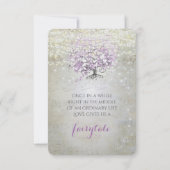 Lavender Märchenleuchten und Stars Hochzeit RSVP Karte (Rückseite)