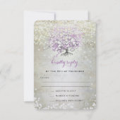 Lavender Märchenleuchten und Stars Hochzeit RSVP Karte (Vorderseite)