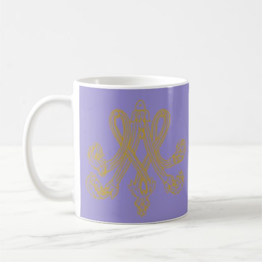 Lavender Marie Antoinette Monogram Coffee Tasse (Links)