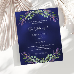 Lavender Marine Blue Budget Einladung Hochzeit