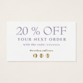 lavender marmordesign danke Ihnen discount card (Rückseite)