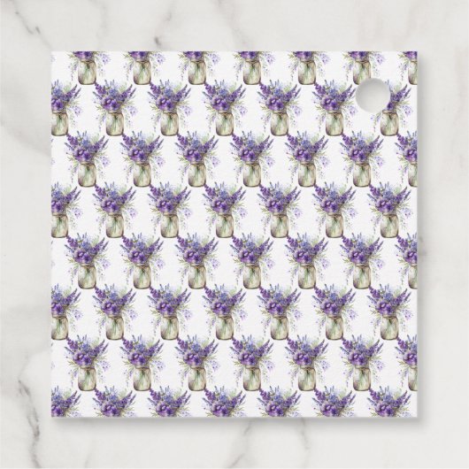 Lavender Mason Jar Birthday Geschenkanhänger (Rückseite)