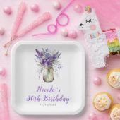 Lavender Mason Jar Birthday Pappteller (Party)