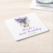 Lavender Mason Jar Birthday Rechteckiger Pappuntersetzer (angewinkelt)