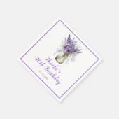 Lavender Mason Jar Birthday Serviette (Ecke)