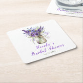 Lavender Mason Jar Brautparty Rechteckiger Pappuntersetzer (angewinkelt)