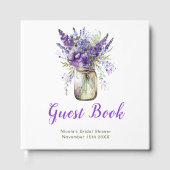 Lavender Mason Jar Bridal Shower Gästebuch (Vorderseite)