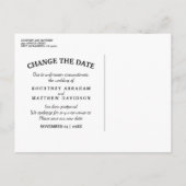 Lavender Mason Jar Hochzeit ändern Datum Ankündigungspostkarte (Rückseite)