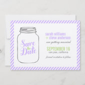 Lavender Mason Jar Monogram Save the Date Einladung (Vorderseite)