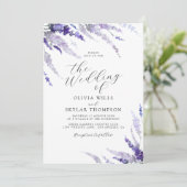 Lavender Mauve Dusty Lila Lilac Floral Wedding Einladung (Stehend Vorderseite)