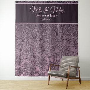 Lavender Mauve Floral Foto Stand Hochzeitstag Hint Wandteppich
