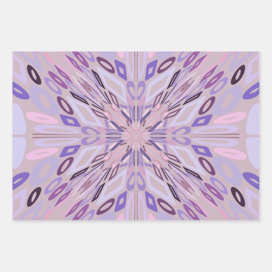 Lavender Mauve Pink Lila Geometrie Abstrakte Kunst Geschenkpapier Set (Vorderseite 2)