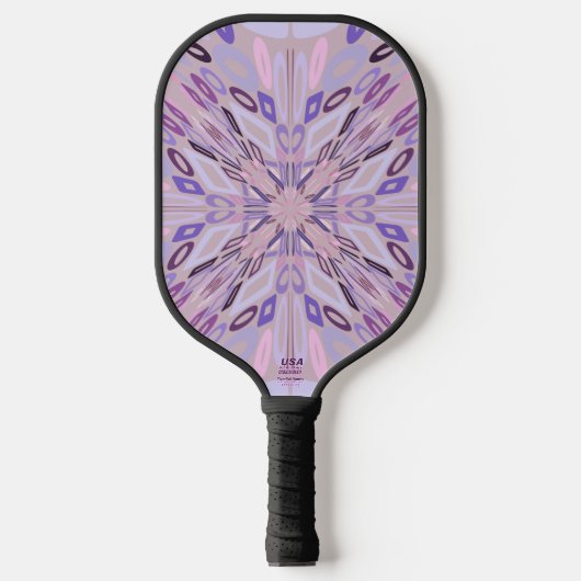 Lavender Mauve Pink Lila Geometrie Abstrakte Kunst Pickleball Schläger (Vorderseite)
