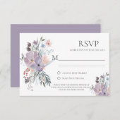 Lavender Meadow Calligraphy RSVP-Karten RSVP Karte (Vorne/Hinten)