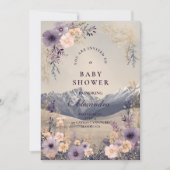 Lavender Meadow Peaks Baby Shower Einladung (Vorderseite)