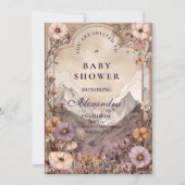 Lavender Meadow Peaks Baby Shower Einladung (Vorderseite)