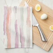 Lavender Melon Pink White Stripes   Geschirrtuch (Viertel Falte)