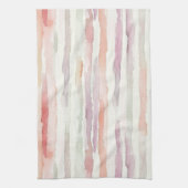 Lavender Melon Pink White Stripes   Geschirrtuch (Vertikal)