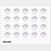 Lavender Memorial Funeral Classic Round Sticker (Blatt)