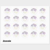 Lavender Memorial Funeral Classic Round Sticker (Blatt)