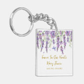 Lavender Memorial Funeral Photo Keychain Schlüsselanhänger (Vorderseite links)