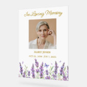 Lavender Memorial Photo Funeral Acrylschild (Winkel)