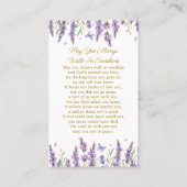 Lavender Memorial Photo Funeral Prayer Card Visitenkarte (Rückseite)
