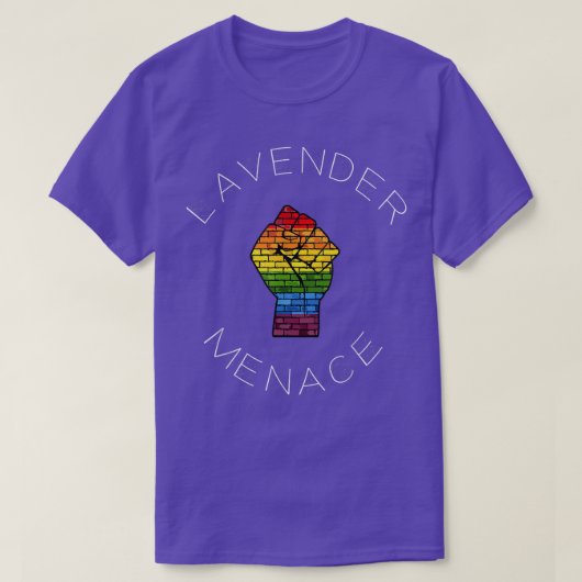 Lavender Menace Lesbian Feminist Pride LGBT Radfe T-Shirt (Design vorne)